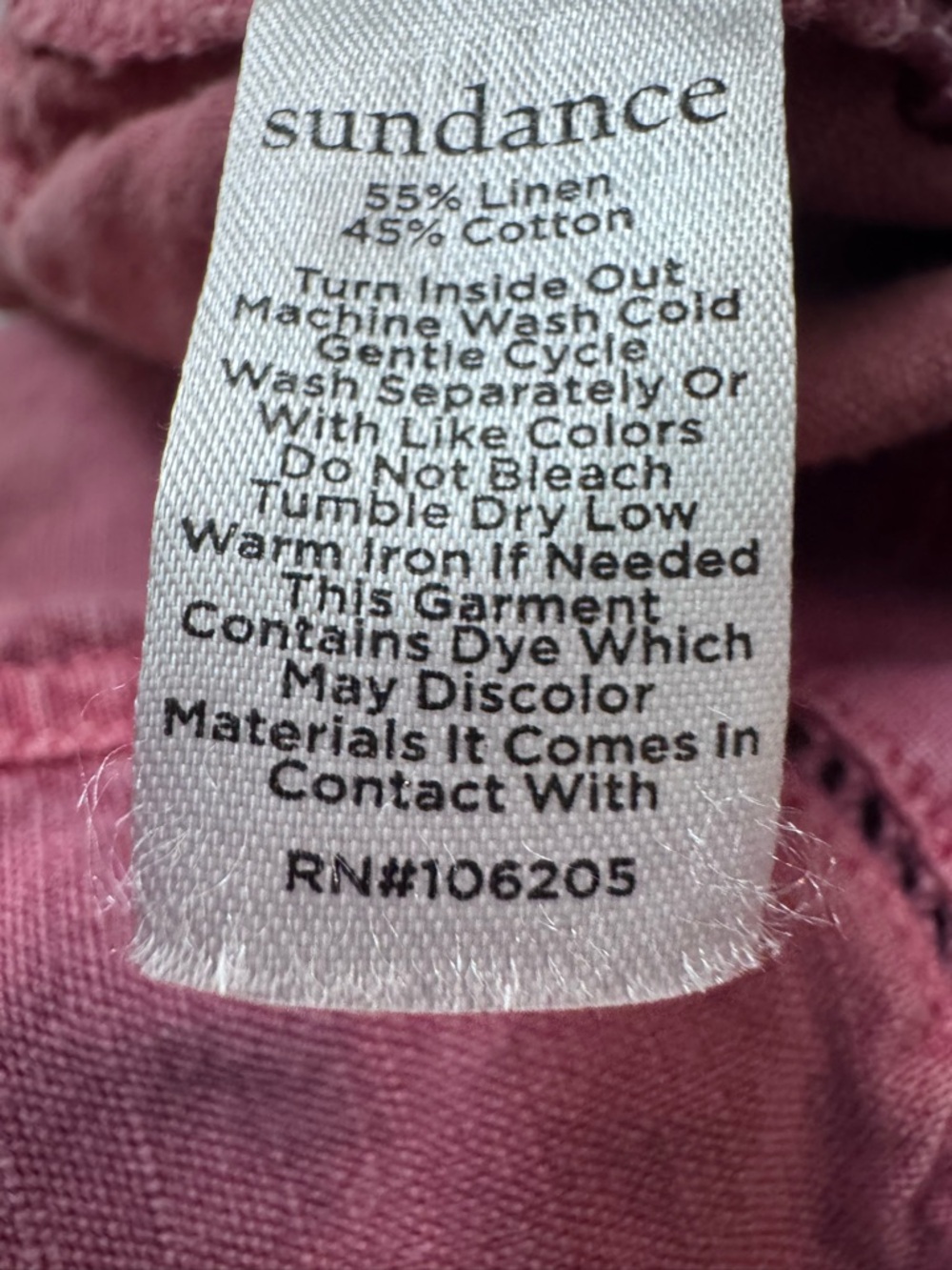 Sundance Linen Blend Pink High-Waist Button Front Pants Lightweight 4 - Picture 6 of 8